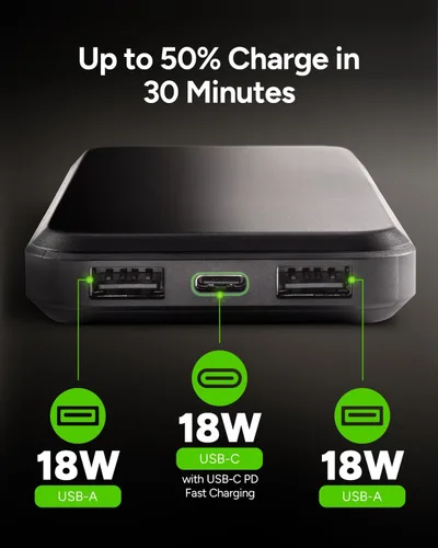 Vista 3 de Mophie Powerstation Core 10,000mAh Power Bank Capacidad de mejor valor 18 W, multidispositivo