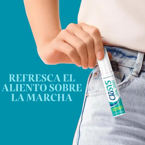 Vista 5 de CloSYS Spray bucal oral sin azúcar para mal aliento, pH equilibrado con sabor a menta, 0.31 onzas (3 unidades)