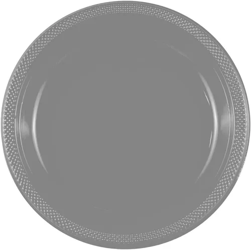 Vista 43 de Platos para fiesta de plástico redondos y cuadrados colorido de 7, 8, y 9 pulgadas, 10/20 platos por paquete, Negro