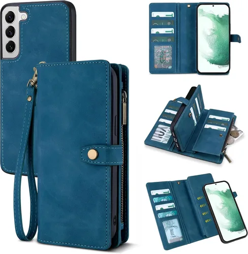 Vista 31 de TwoHead - Funda tipo cartera para Samsung Galaxy S22, 11 tarjeteros, color negro Sueño Negro
