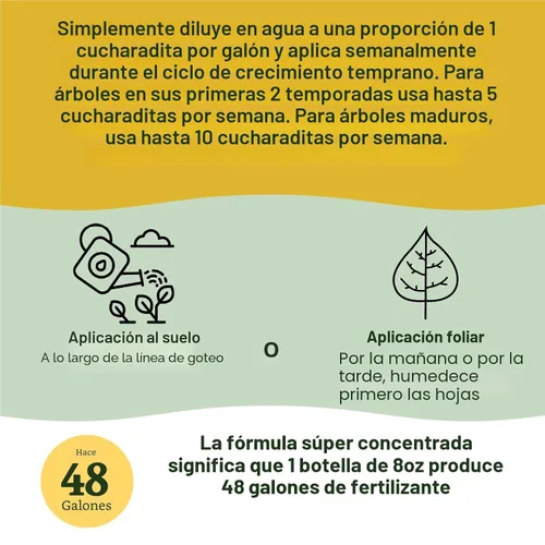 Vista 4 de Farmer's Secret Fertilizante potenciador de árboles frutales (8 onzas), súper concentrado y rico en fósforo, formulado para todos los árboles