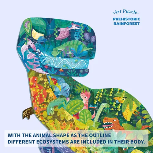Vista 2 de TOI Rompecabezas de piso de dinosaurio para niños de 6 a 8 años, rompecabezas con forma de animal de 158 piezas, rompecabezas de dinosaurio