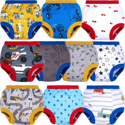 Vista 8 de BIG ELEPHANT Ropa interior de entrenamiento para ir al baño, 100% algodón, absorbente, unisex, pantalones para niños y niñas Serie Floral