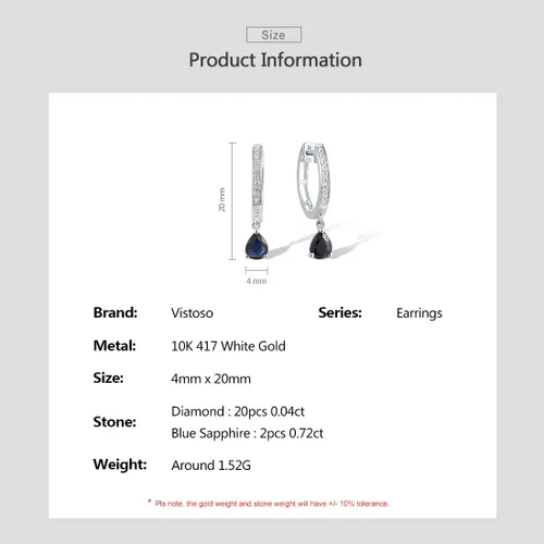 Vista 6 de Santuzza Aretes de aro delicados de oro macizo de 10 quilates para mujer