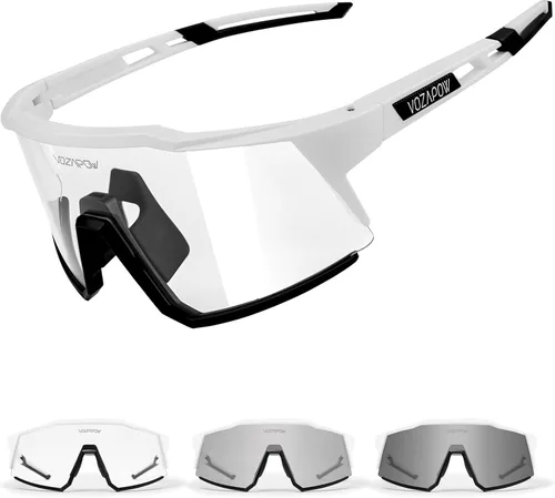 Vista 8 de Photochromic Sports Sunglasses XL for Men Women, TR90 Frame Cycling Glasses for Baseball, Running, Hiking