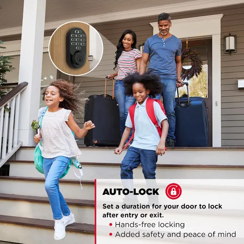 Vista 4 de Kwikset Halo - Cerradura inteligente Wi-Fi, cerradura de puerta sin llave con cerrojo, desbloqueo automático por geocerca, certificación grado AAA