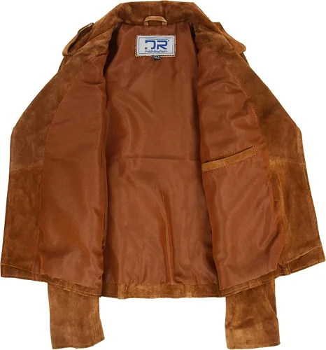 Vista 8 de Divergent Retail DR217 Hardrock Biker Chich - Chaqueta de piel para mujer, color marrón