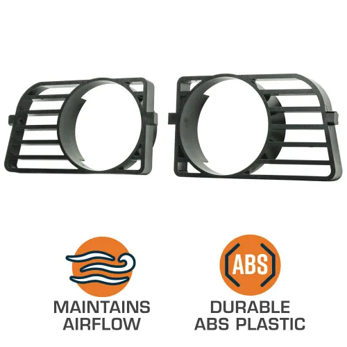 Vista 4 de GlowShift 2 cápsulas negras de ventilación de un solo calibre compatibles con Subaru Impreza WRX STI 2002-2004 – Plástico ABS – Soportes (2)
