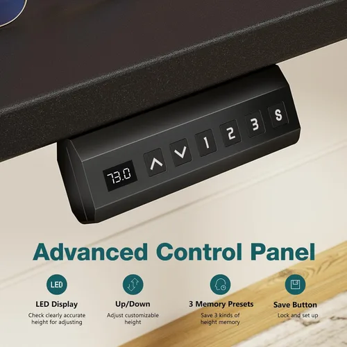 Vista 5 de Smug Escritorio de pie de altura ajustable de 40 pulgadas, mesa de computadora eléctrica para sentarse, de pie, mesa de computadora ergonómica