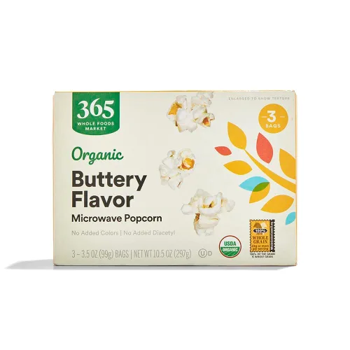Vista 13 de 365 by Whole Foods Market, Palomitas de maíz orgánicas con mantequilla ligera para microondas, 9 onzas