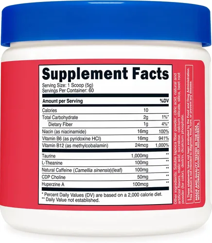Vista 5 de Nutricost Energy Complex Polvo (Strawberry Kiwi) 10.58 oz, 60 porciones