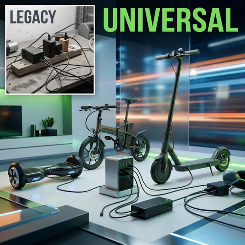 Vista 5 de Electric Vehicle Charger, 42V 2A Scooter Recharger with Multiple DC Connectors, Compatible with Xiaomi Scooter, Hoverboard, Unicycle, 3.3 ft Cable