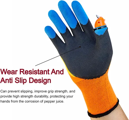 Vista 3 de Guantes de jardinería Guantes de recolección Anti Espina Antideslizante Cuchillos Pulgar Cosecha Poda Jardín Frutas Verduras