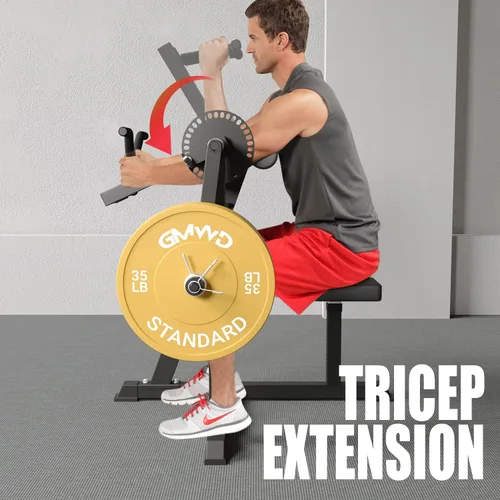 Vista 14 de GMWD Máquina de Curl de Bíceps y Tríceps, Máquina de Curls de Bíceps y Extensión de Tríceps con Carga de Placas de 250 Libras, Equipo de Ejercicio 2