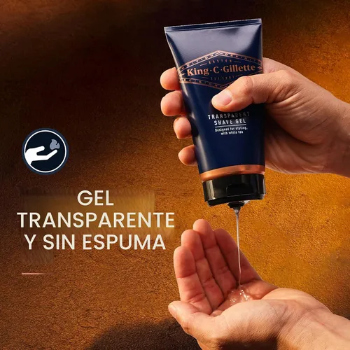 Vista 6 de King C. Gillette Gel de afeitado transparente para hombre con té blanco y aceite de argán, 5 onzas