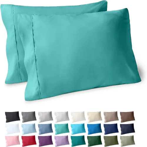Vista 30 de Bare Home Juego de 2 fundas de almohada de microfibra de tamaño estándar, fundas de almohada refrescantes, doble cepillado, fácil cuidado, cierre
