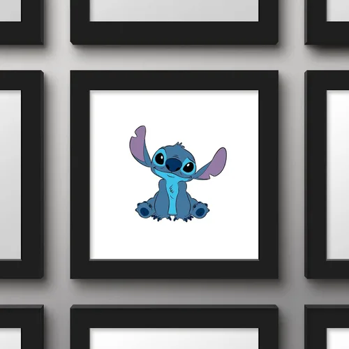 Vista 3 de Trends International Gallery Pops Disney Lilo & Stitch - Póster de pared con puntada, 12.00 x 12.00 pulgadas, versión de marco negro