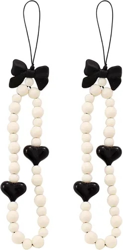 Vista 23 de Beaded Phone Charm Cute Fixed Beads Pearl Wristlet Chain Camera Wrist Strap CarKey Lanyard