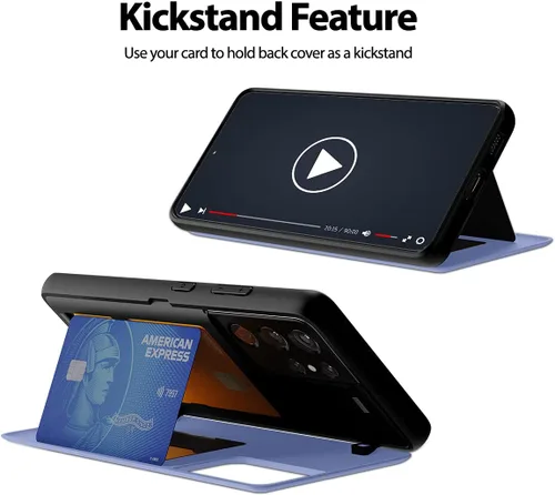 Vista 2 de GOOSPERY Tope Magnético de Puerta Compatible con Galaxy S21 Ultra, Funda Cartera con Portarjetas, Imán Fácil de Cierre Automático, Cubierta Trasera