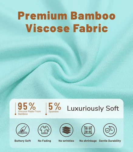 Vista 5 de NACHILA Bamboo Viscose Nightgowns for Women Cooling Short Sleeve Sleepshirt A-aqua Green