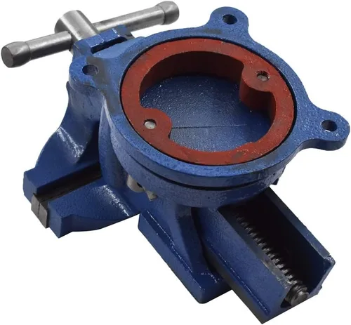 Vista 4 de Tornillo de banco resistente de 4 pulgadas, base giratoria de 360 grados y cabeza con yunque para el hogar, abrazadera para manualidades, pintura