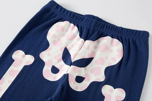 Vista 7 de Conjunto de pijama de esqueleto para niños pequeños, ropa de dormir de calabaza para niños, Halloween, 2 piezas skeleton 3