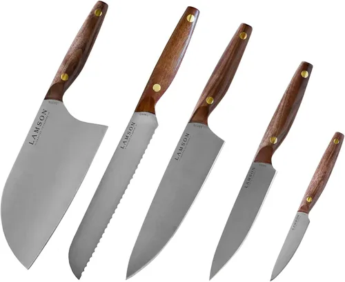 Vista 5 de Lamson Juego de chef vintage de lujo de 5 piezas - Mango de medianoche
