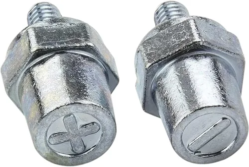 Vista 2 de Ampper Postes de carga de terminal de batería de zinc macho de rosca M8, adaptador de poste de batería M8 (+/-) para extensión, paquete de 2 Zinc
