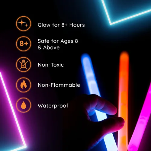 Vista 4 de Glow Fever Bastones de 50 unidades de 4 pulgadas que brillan en la oscuridad, para suministros de fiesta de niños, regalos de fiesta de cumpleaños