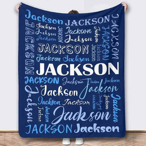 Vista 3 de Manta personalizada, 20 colores para niño y niña, manta con nombre personalizado para niños y adultos, manta de Navidad para niños y niñas