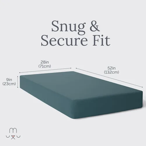 Vista 2 de Natemia Sábanas de cuna 100% algodón orgánico para niños y niñas, fabricadas en Turquía, suaves y sedosas, hipoalergénicas, sábanas para cuna