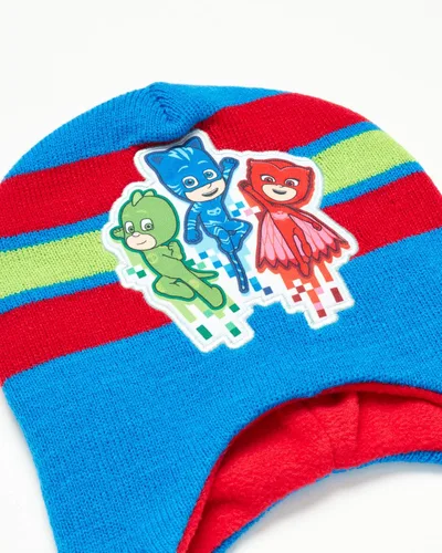 Vista 3 de PJ Masks Juego de sombrero de invierno y 2 pares de guantes o manoplas (edad 2-7)