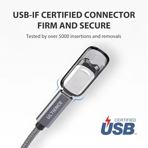 Vista 6 de [10 Gbps] Adaptador A a C de alta velocidad con cable USB a USB C, hembra - Carga rápida de 60 W y transferencia de datos compatible con laptop, PC