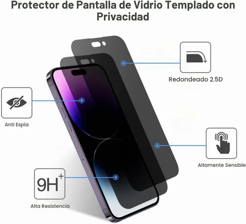 Vista 4 de ProCase Paquete de 2 protectores de pantalla de privacidad para iPhone 14