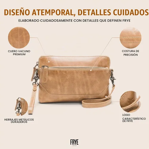 Vista 4 de Frye Melissa - Bandolera de muñeca Beige
