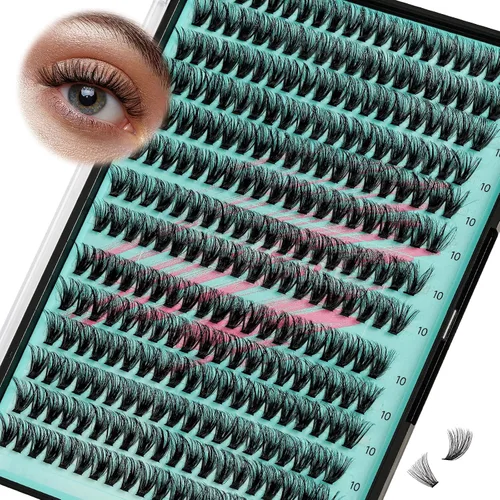 Vista 12 de Kit de Extensión de Pestañas, Kit de Racimos de Pestañas DIY 168Pcs con Pegamento de Unión y Sello Impermeable, Removedor de Pestañas para Kit