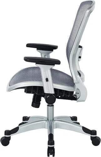 Vista 7 de Space Seating Silla de oficina de rejilla de aire ejecutiva serie 317 con respaldo de malla transpirable, soporte lumbar, control de inclinación