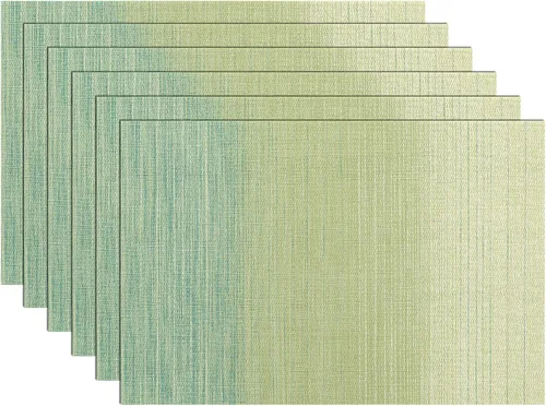 Vista 76 de SHACOS Beige Woven Placemats Set of 4 Place Mats Indoor Outdoor