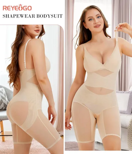 Vista 4 de REYEOGO Body moldeador para mujer, con control de abdomen, levantador de glúteos, moldeador de cuerpo completo, sin costuras, para muslos, faja
