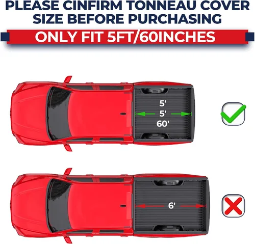 Vista 2 de MOSTPLUS Cubierta Tonneau plegable suave de 5 pies para caja de camioneta compatible con Nissan Frontier 2005-2025 2026 Fleetside/Suzuki Equator