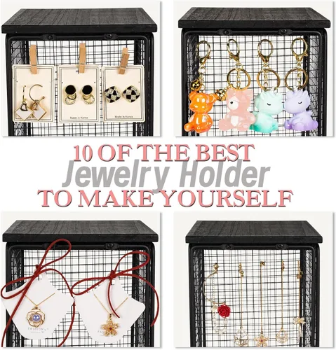 Vista 4 de Organizador de joyas para collares, soporte para joyas de 5 niveles, 600 agujeros, soporte de exhibición de aretes para mujeres y niñas, exhibición