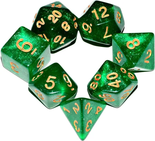 Vista 8 de Juego de dados DND de 7 piezas (azul negro)
