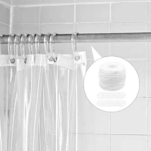 Vista 6 de Uonlytech Accesorios de cortina, cortinas romanas, persianas blancas, 1 juego de persianas, cuerda de elevación, anillo romano de repuesto, cortina