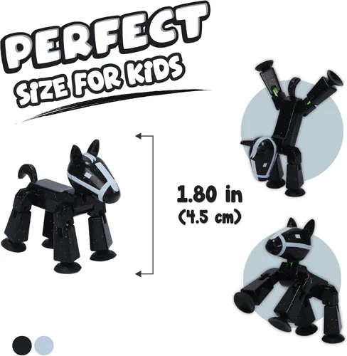 Vista 5 de STIKBOT Zing Zanimation What The Bot - Juego de figuras de acción especiales y animación, incluye 3, 1 trípode para teléfono móvil y escenario 2