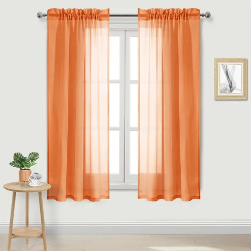 Vista 161 de DWCN Cortinas Transparentes Aqua de Voile Semitransparente con Bolsillo para Barra para Dormitorio y Sala de Estar, 36 x 36 pulgadas de Largo, Juego