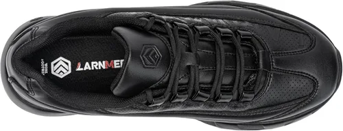 Vista 5 de LARNMERN Zapatos de trabajo antideslizantes para hombre, zapatos deportivos con amortiguación de aire, zapatos para restaurante Trabajo, casual