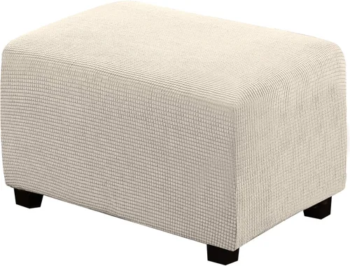 Vista 15 de H.VERSAILTEX Funda Deslizable para Otomana Rectangular Ajuste de Longitud 29"-34" Reposapiés Fundas Deslizables para Sofá Funda para Taburete