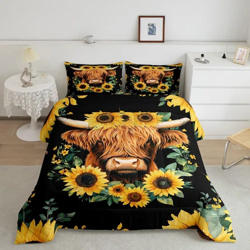 Vista 12 de Erosebridal Juego de edredón de perezoso tamaño individual, bonito edredón de plumón de perezoso en árbol para niños y niñas, juego de ropa de cama