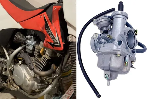 Vista 6 de Carburador de reemplazo para Honda CRF150F Carburador 2003 2004 2005 2006 2007 2008-2014 Carburador de rendimiento con cable de acelerador CRF150F