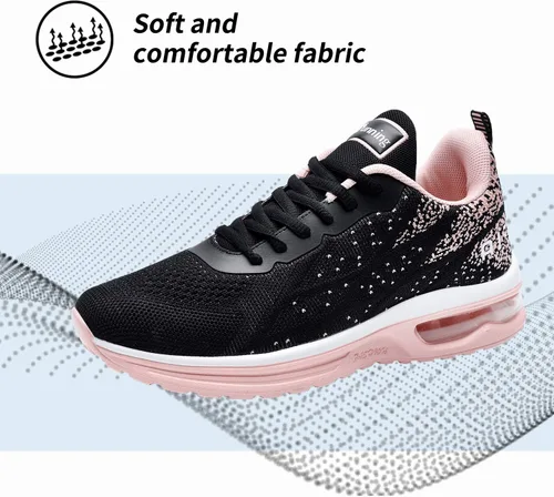 Vista 4 de RomenSi Tenis deportivos para mujer, transpirables, de moda, para gimnasio, caminar, tenis (talla 5.5-10 B (M) de EE. UU